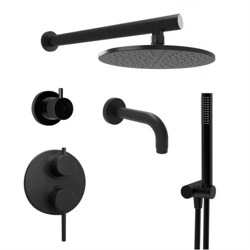 Комплект на 3 потребителя Cox PAINI, для ванны/душа, черный брашированный PVD