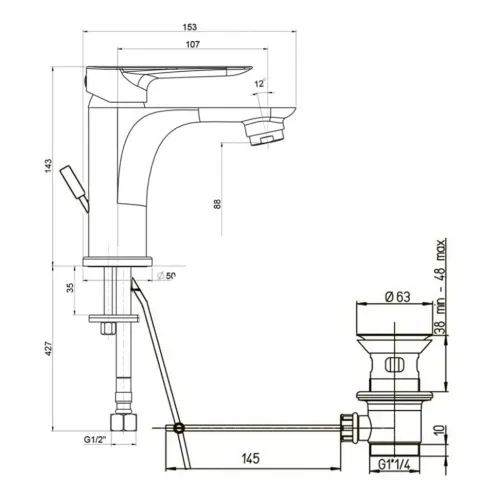 Комплект смесителей PAINI Garda 3в1, для раковины и ванны с гарнитуром