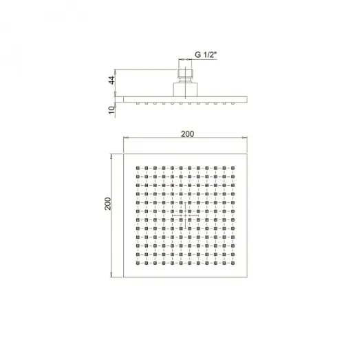 Верхний душ PAINI 200 мм, квадратный, хром (CR)