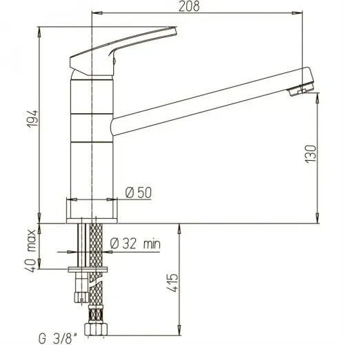 Смеситель для кухни PAINI Miura, хром (CR)