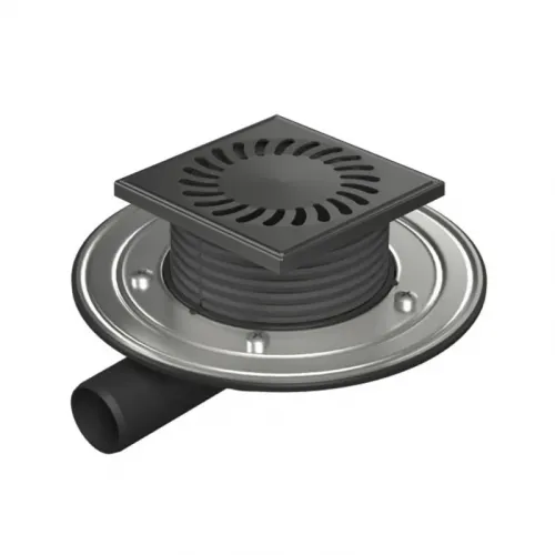 Душевой трап с решеткой PAINI 125х125 мм, черный матовый