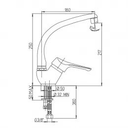 Смеситель для кухни PAINI Dilos, хром (CR)
