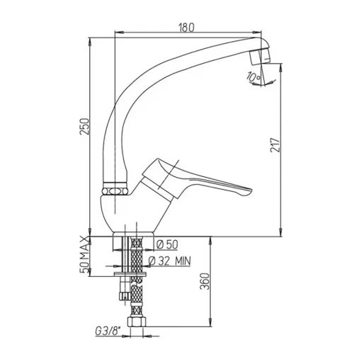 Смеситель для кухни PAINI Dilos, хром (CR)