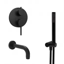 Комплект на 2 потребителя Cox PAINI, для ванны с ручным душем, черный брашированный PVD