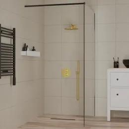 Комплект на 2 потребителя с термостатом Cox PAINI, для душа, брашированное золото PVD