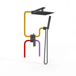 Комплект на 2 потребителя Grazia PAINI, для душа, черный брашированный PVD