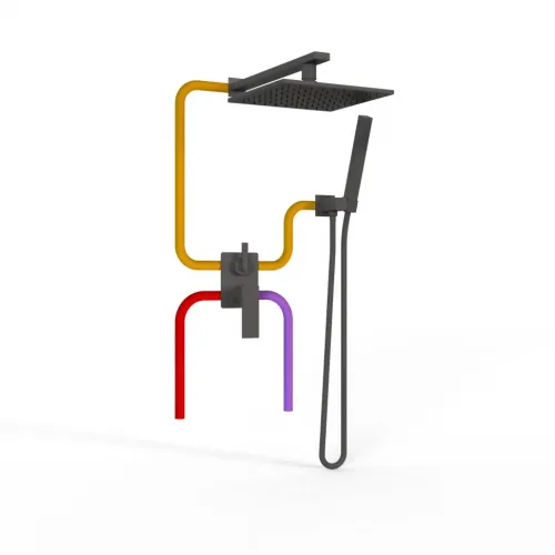 Комплект на 2 потребителя Grazia PAINI, для душа, черный брашированный PVD