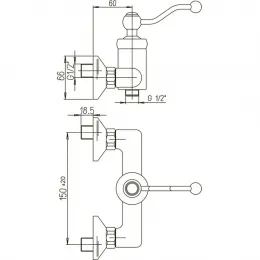Смеситель для душа PAINI Duomo, старая бронза (F3)