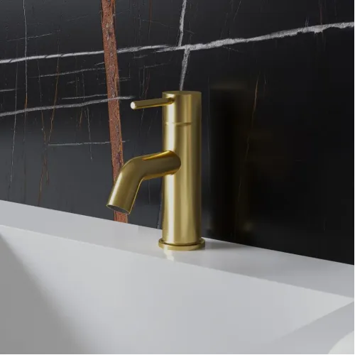 Смеситель для раковины PAINI Cox без донного клапана, брашированное золото PVD (PJ)