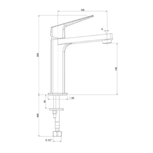 Смеситель для раковины PAINI Bari без донного клапана, хром (CR)