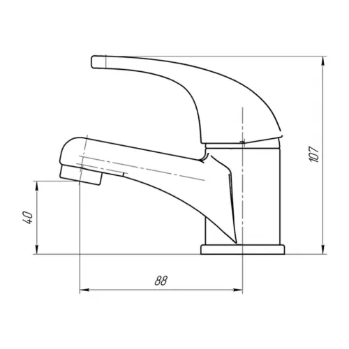 Смеситель для раковины PAINI Roma без донного клапана, хром (CR)