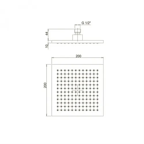 Верхний душ PAINI 200 мм, квадратный, хром (CR)