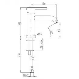Смеситель для раковины PAINI Brera без донного клапана, брашированное золото PVD (PJ)