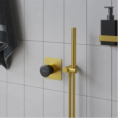 Душевой набор для встраиваемого смесителя, брашированное золото PVD (PJ)