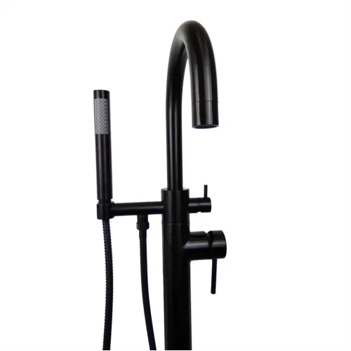 Смеситель напольный PAINI Cox для ванны поворотный излив, черный брашированный PVD (PZ)