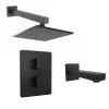 Комплект на 2 потребителя с термостатом Grazia PAINI, для ванны с верхним душем, черный брашированный PVD