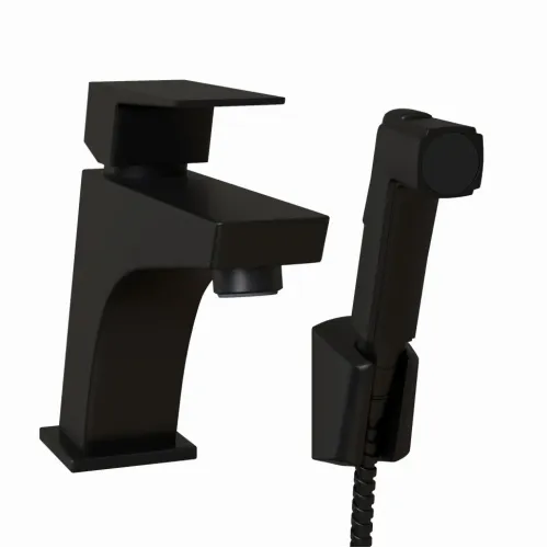 Смеситель для раковины PAINI Torre с гигиеническим душем, черный (YO)