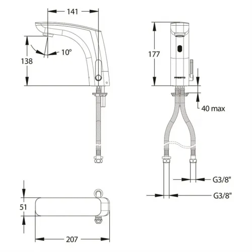 Смеситель бесконтактный Presto Nova, черный