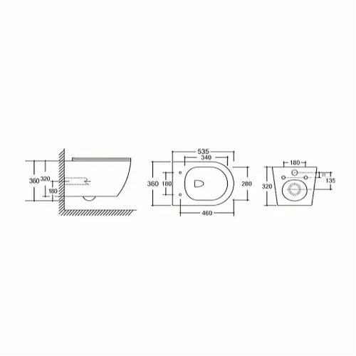 Унитаз подвесной URBATEC COX, безободковый, с сиденьем микролифт