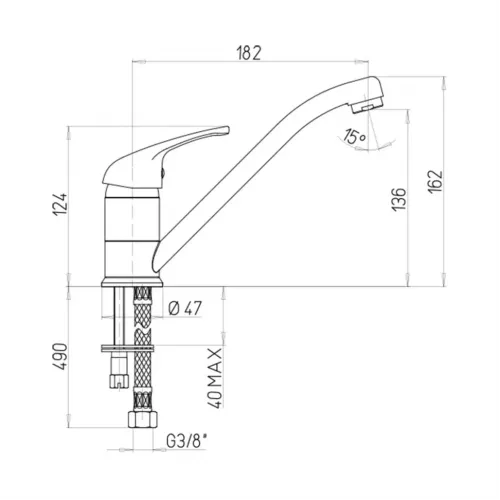 Смеситель для кухни, PAINI Jolly, METALLIC BLACK