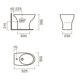 Биде приставное Sanitana POP