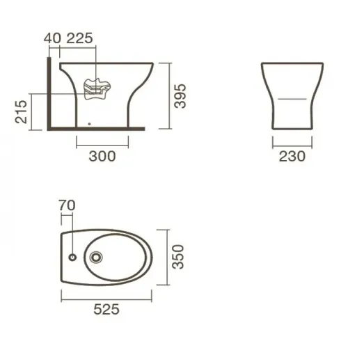 Биде приставное Sanitana POP