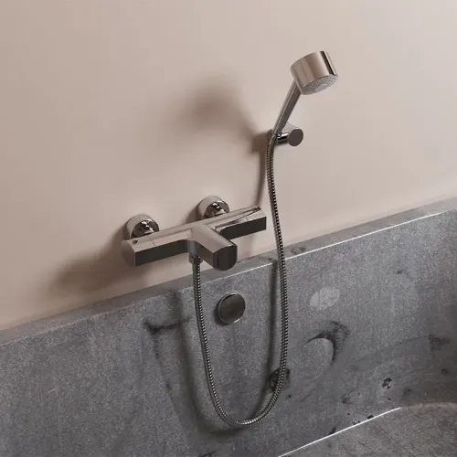 Смеситель для ванны PAINI Ovo с термостатом и аксессуаром, хром (CR)