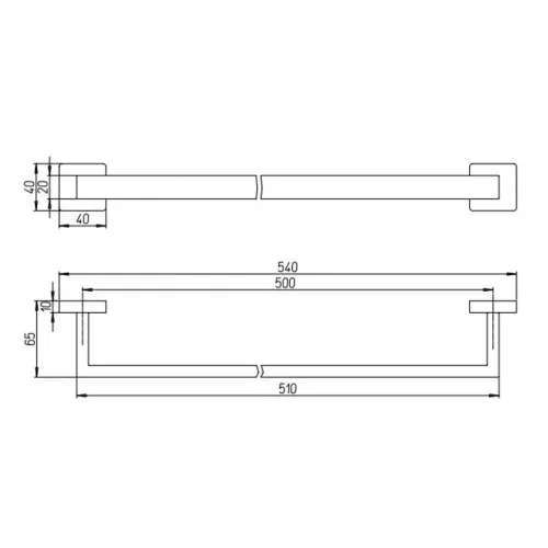 Держатель для полотенец PAINI Dax-R 400 мм., хром (CR)