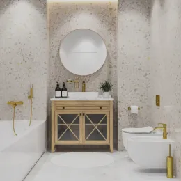 Смеситель для биде PAINI Lady с донным клапаном, золото PVD (OP)