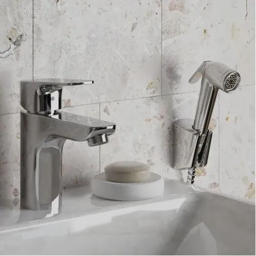 Смеситель для раковины PAINI Viva Style с гигиеническим душем, хром (CR)