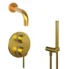 Комплект на 2 потребителя Cox PAINI, для ванны с ручным душем, брашированное золото PVD