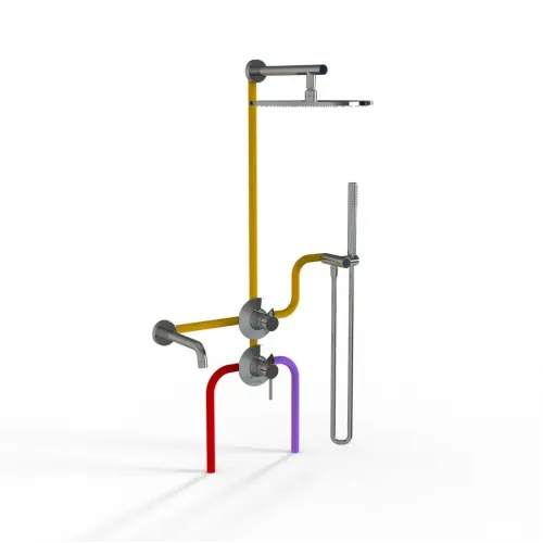 Комплект на 3 потребителя Cox PAINI, для ванны/душа, хром