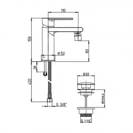 Смеситель для биде PAINI Ghibli, хром (CR)