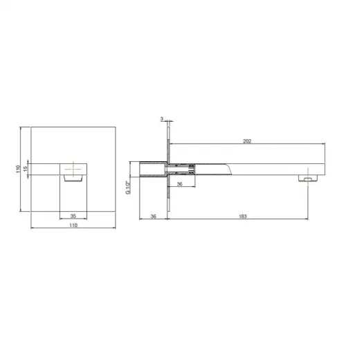 Излив PAINI, хром (CR)