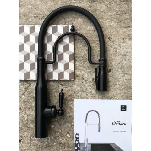 Смеситель для кухни PAINI Botticelli гибкий излив, черный матовый PVD (PZ)