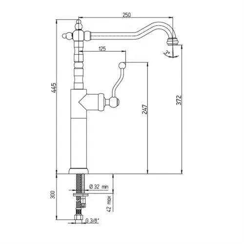 Смеситель для кухни PAINI Duomo высокий, хром (CR)