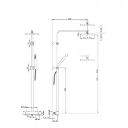 Душевая система PAINI Dax-R 200x200 с термостатом, хром (CR)
