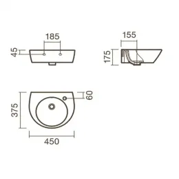 Раковина подвесная Sanitana POP 45