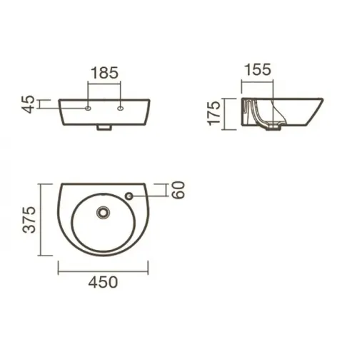 Раковина подвесная Sanitana POP 45