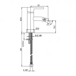 Смеситель для биде PAINI Brera без донного клапана, черный брашированный PVD (PZ)