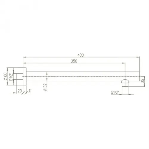Кронштейн для верхнего душа PAINI для верхнего душа, 400 мм. круглый, хром (CR)