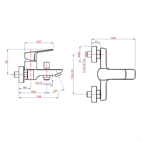 Смеситель для ванны PAINI Viva Style без аксессуара, хром (CR)