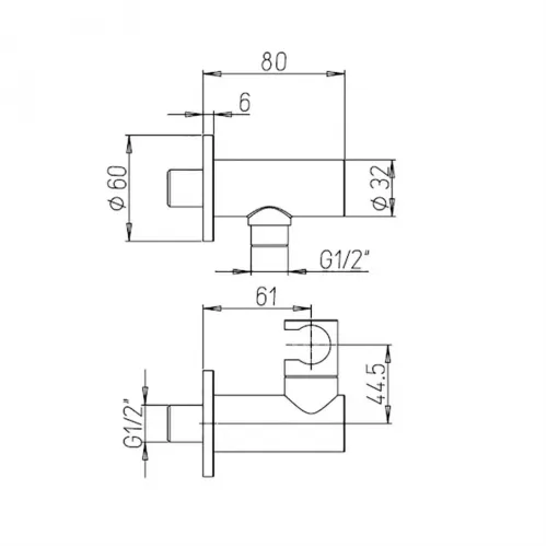 Вывод для воды PAINI круглый, брашированный чёрный PVD