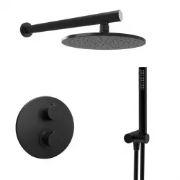 Комплект на 2 потребителя с термостатом Cox PAINI, для душа, черный брашированный PVD