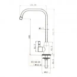 Кран для питьевой воды AF103 Monoflow, хром (CR)