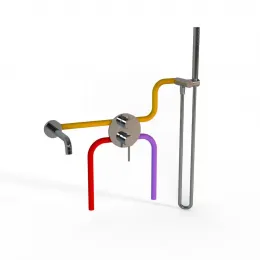 Комплект на 2 потребителя Cox PAINI, для ванны с ручным душем, хром