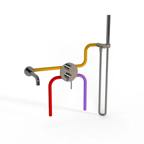 Комплект на 2 потребителя Cox PAINI, для ванны с ручным душем, хром