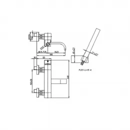 Смеситель для ванны PAINI Dax-R с аксессуаром, хром (CR)