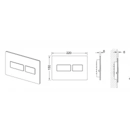 TECE 9240431 TECEsolid Панель смыва с двойной системой смыва для унитаза, материал металл, цвет хром глянцевый