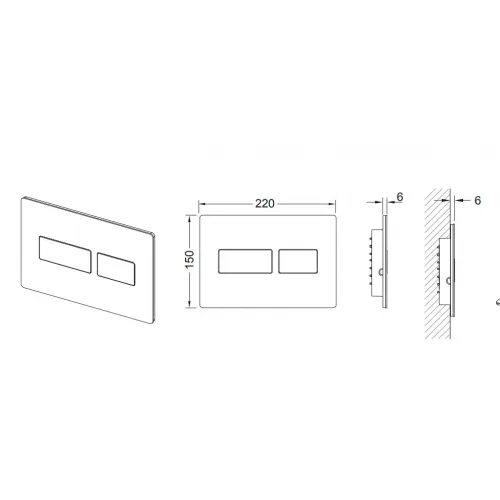 TECE 9240434 TECEsolid Панель смыва TECEsolid с двойной системой смыва для унитаза, материал металл, цвет нержавеющая сталь, сатин